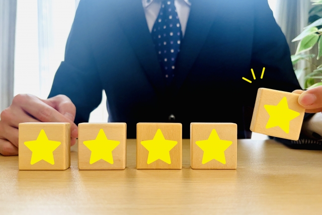 星５つとビジネスマン