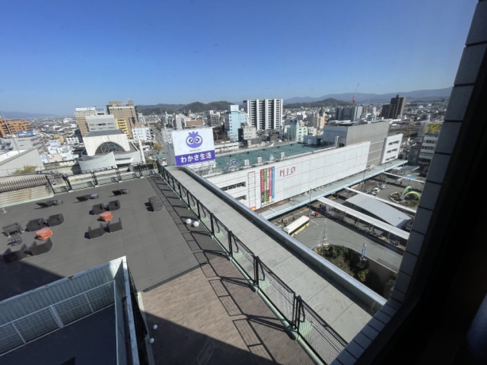 上階から見下ろす和歌山市駅周辺の街並み